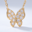 Gouden Collier Vlinder Hanger Zirkonia 44cm