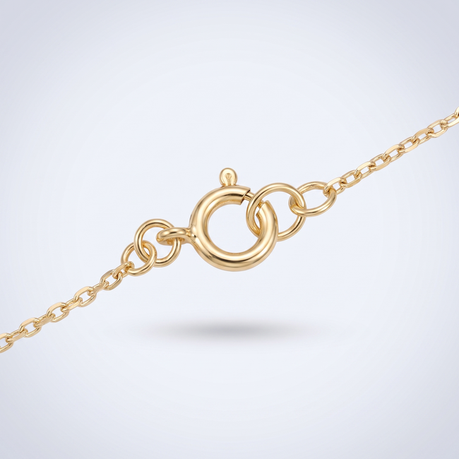 Gouden Collier Ovaal Halo Baguette 42,5cm