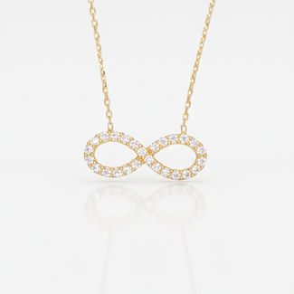 Gouden collier infinity pavé