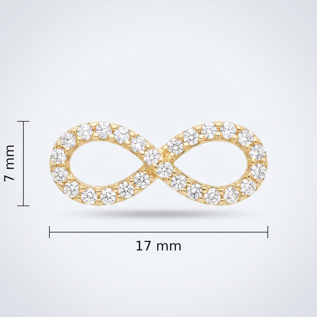 Gouden Collier Infinity Pavé Zirkonia 44cm