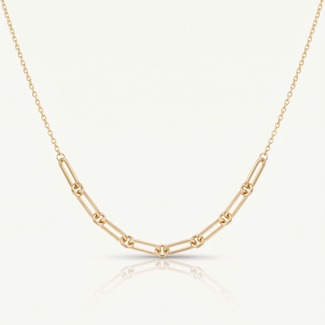 Gouden collier paperclip schakel
