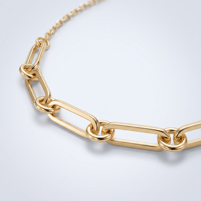 Gouden Collier Paperclip Schakel 42-45cm