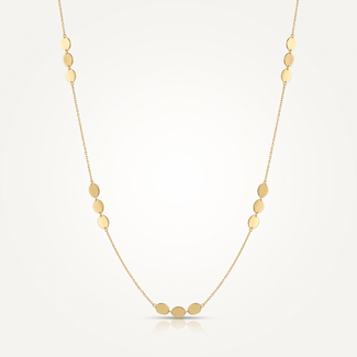Gouden collier blaadjes schakel