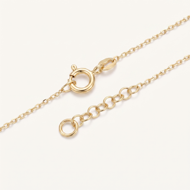 Gouden Collier Dubbel Hart Zirkonia 43cm