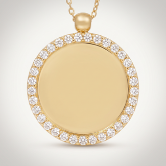 Gouden collier graveerbare hanger