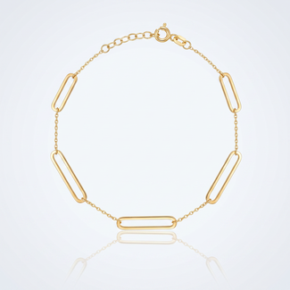 Gouden schakelarmband paperclip