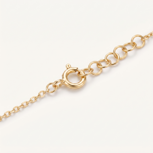 Gouden Collier Open Druppel Hanger 43-45,5cm