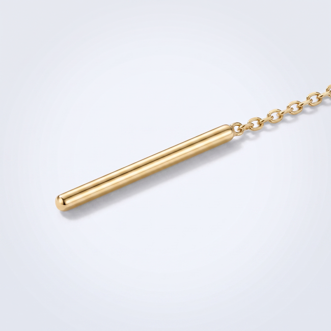 Gouden Oorbellen Draad Bolletje 65mm