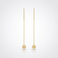 Gouden Oorbellen Draad Bolletje 65mm