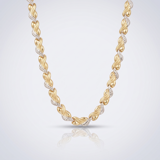 Bicolor schakelketting getwist