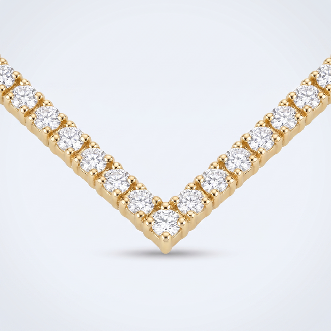 V-collier zirkonia goud 45 cm