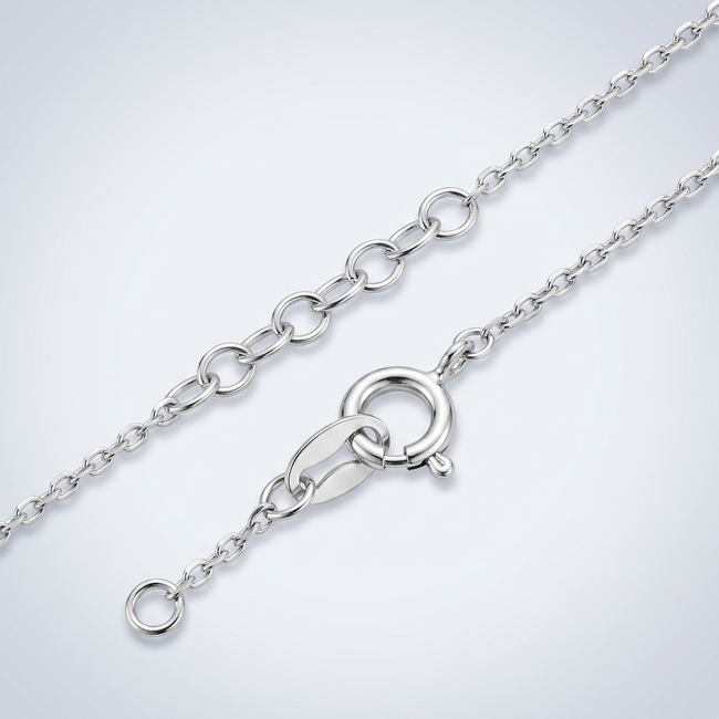 Sieradenset witgoud marquise ketting en ring