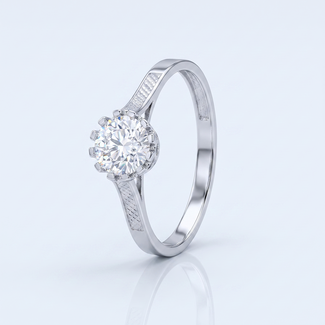 Solitaire ring witgoud