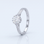 Solitaire ring witgoud zirkonia maat 17.5