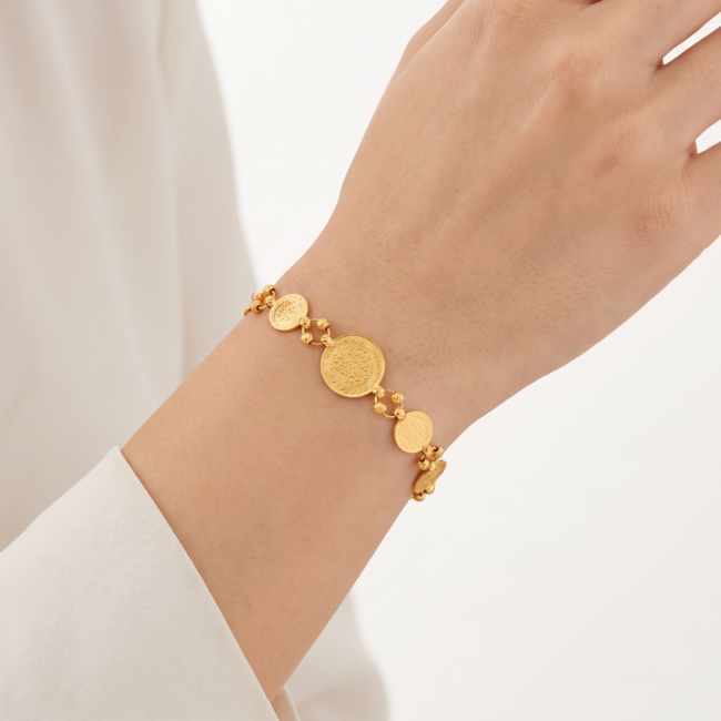 Reşat Armband Ceyrek Munten 22K 19,5-20,5cm