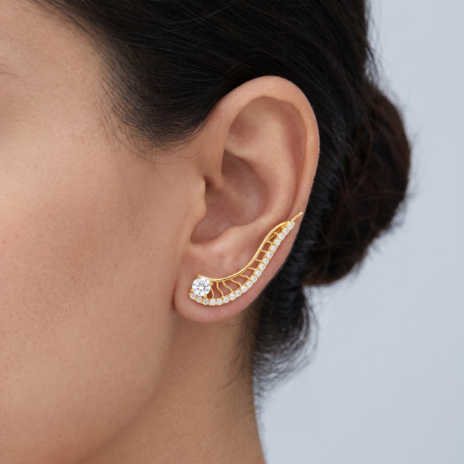 Ear Climber Zirkonia 22K 2,5 cm