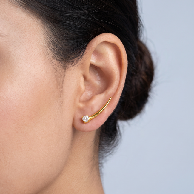 Minimalistische Ear Climber 22K 22mm