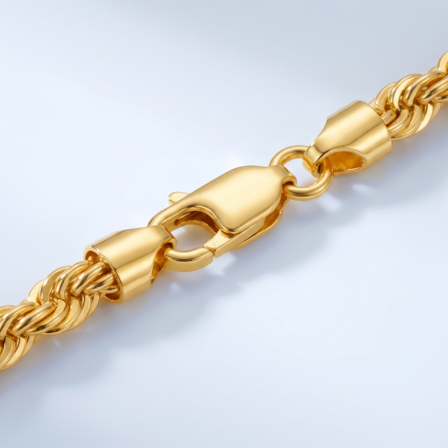 Rope Chain Armband 22K 4mm 20cm