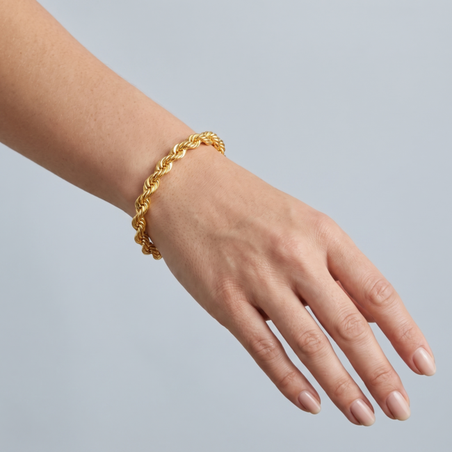 Rope Chain Armband 22K 4mm 20cm