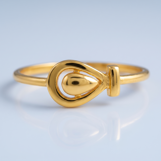22 Karaat Gouden Ring Dames Fijne Druppelmotief