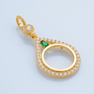 Gouden Hanger Voor Munt Met Zirkonia