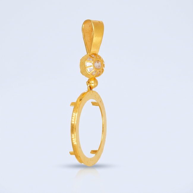 Gladde Gouden Hanger Voor Ceyrek Munt Zonder Steen