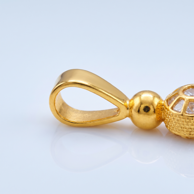 Gladde Gouden Hanger Voor Ceyrek Munt Zonder Steen