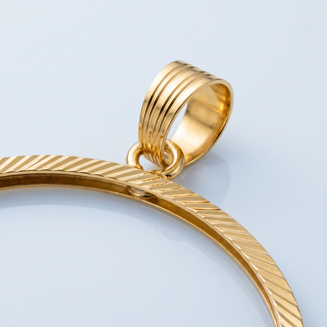 Gouden Ovale Hanger Voor Yarim Altin Ziynet Munt