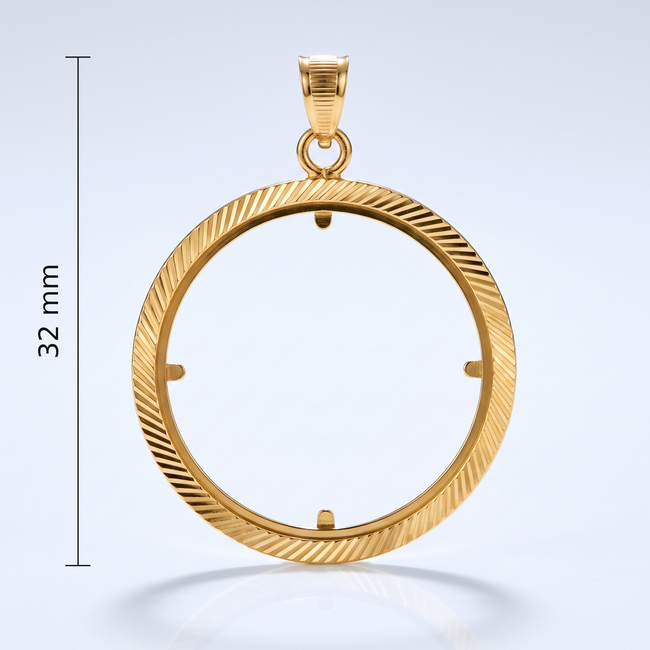 Gouden Ovale Hanger Voor Yarim Altin Ziynet Munt