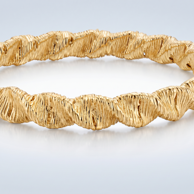 Gouden Gedraaide Armband Dames 18 cm 4mm Breed