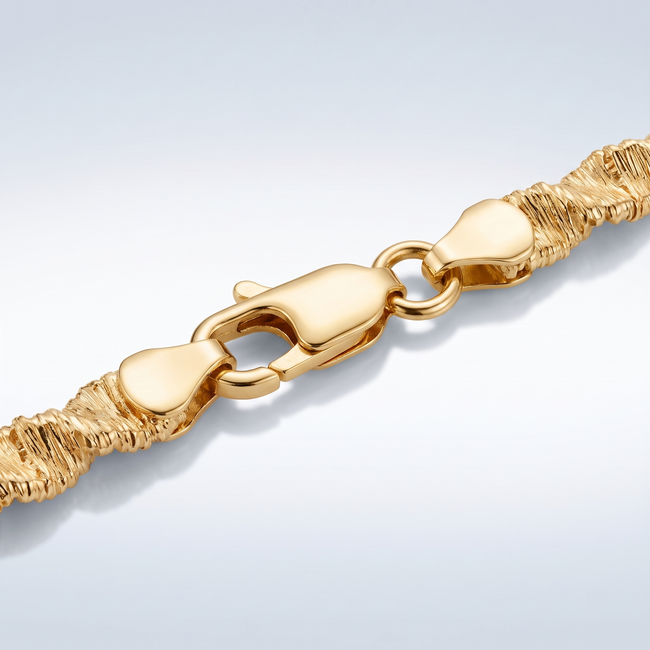 Gouden Gedraaide Armband Dames 18 cm 4mm Breed