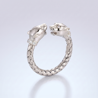 Zilveren Ring Met Panterkop