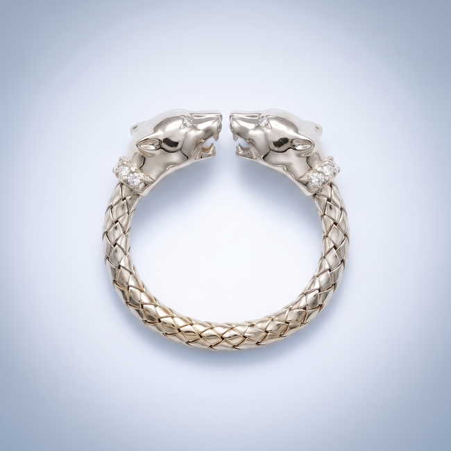 Zilveren Ring Met Panterkop En Zirkonia Open Model