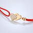 14 Karaat Gouden Hartjes Armband Rood Koord