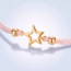 Gouden Ster Armband Roze Koord