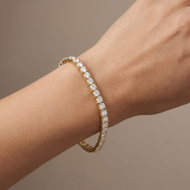 14 Karaat Gouden Tennisarmband Swarovski 3mm