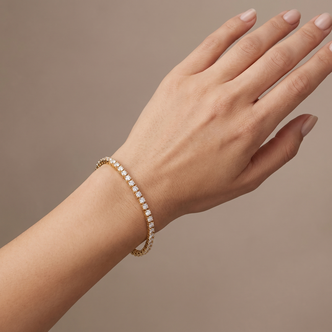 14 Karaat Gouden Tennisarmband met Zirkonia