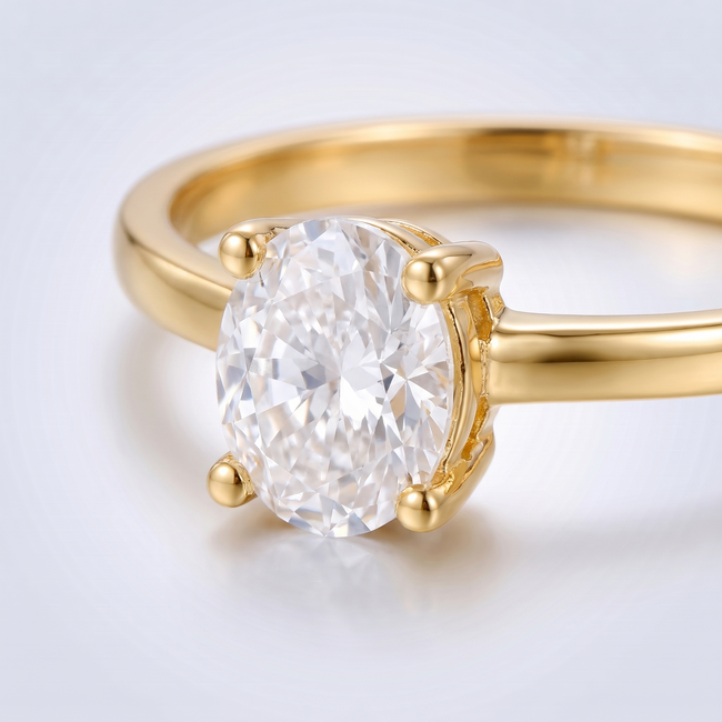 18k geelgouden ring met ovale Swarovski
