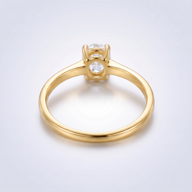 18k geelgouden ring met ovale Swarovski