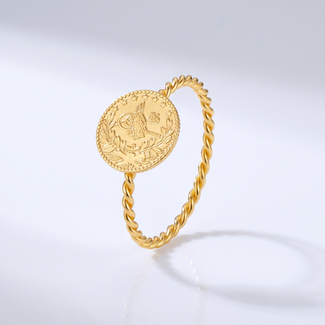 Gouden Ring met Reşat Munt Gevlochten