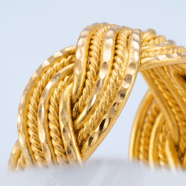 22 Karaat Brede Gouden Gevlochten Ring