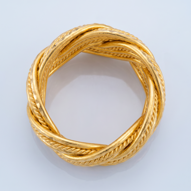 22 Karaat Brede Gouden Gevlochten Ring