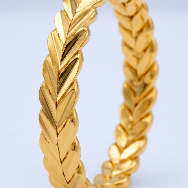 22 Karaat Gouden Başak Ring Gevlochten