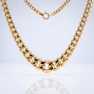 Gouden Schakelketting Aflopende Breedte