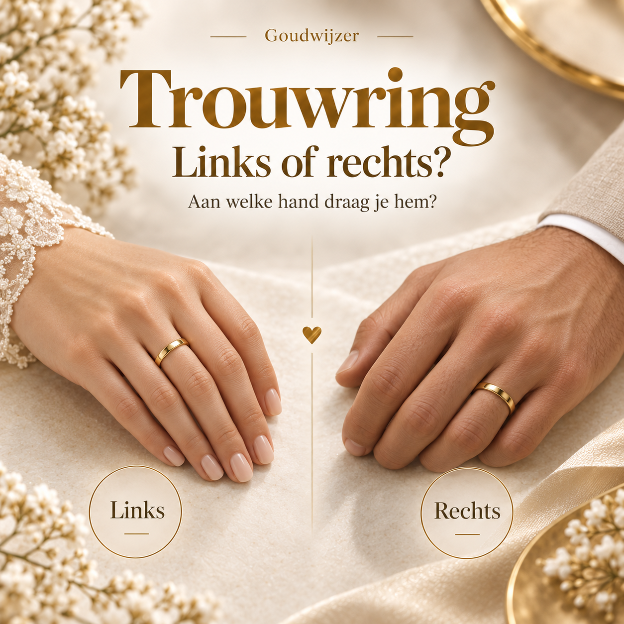Trouwring: aan welke hand draag je hem, links of rechts?