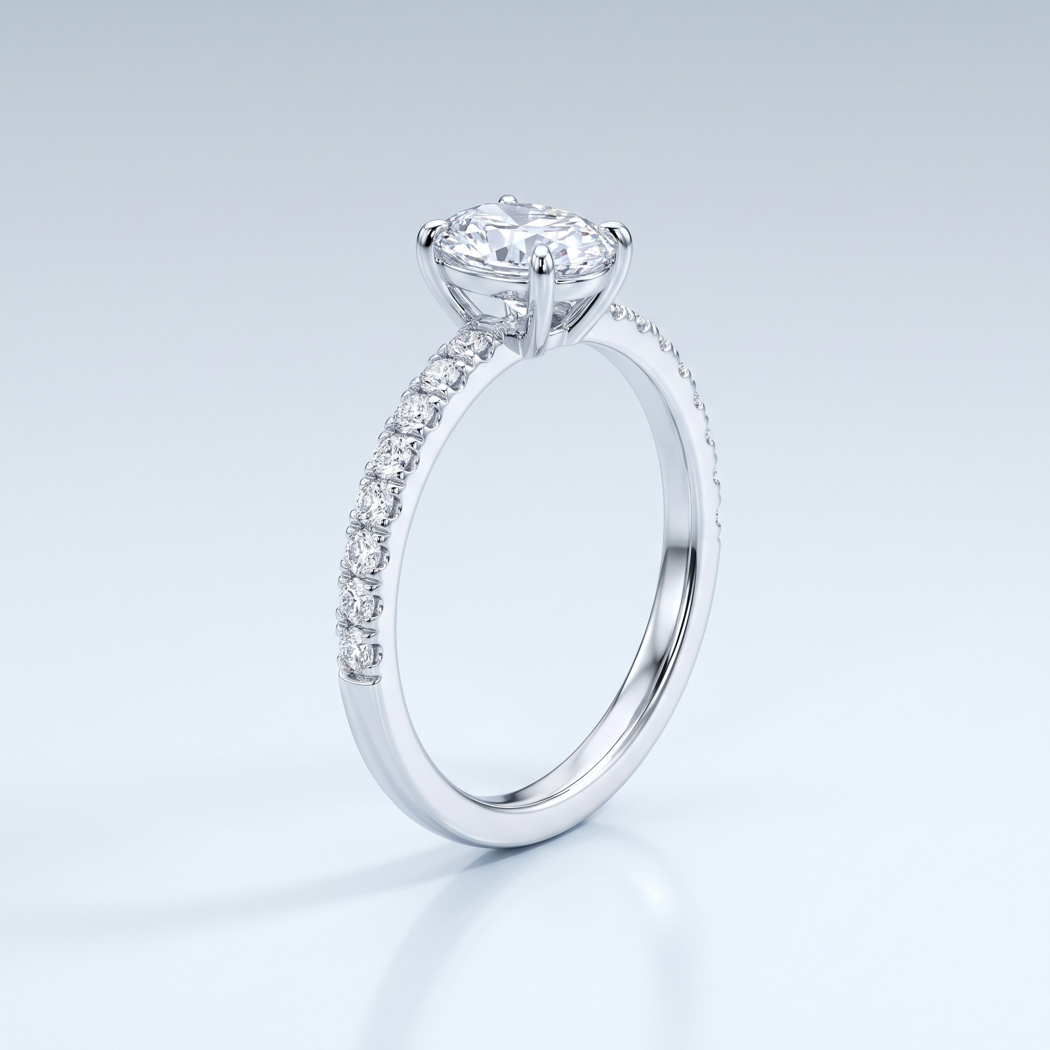 Witgouden ring met diamant