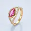 14 Karaat Gouden Ring, Roze Lab Diamant Marquise 1,35 ct