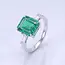14 Karaat Witgouden Ring, Natuurlijke Smaragd 5,7 ct met Diamanten