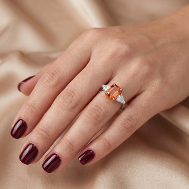 14 Karaat Bicolor Ring, Rode Lab Diamant 2,04 ct met Diamanten