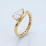 14 Karaat Gouden Solitaire Ring, Peervormige Lab Diamant 2,02 ct